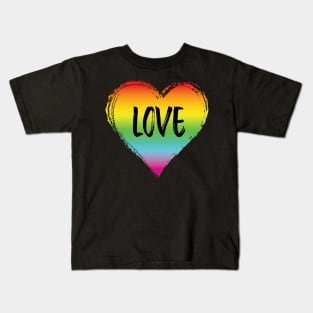 LGBT Love Heart Rainbow Kids T-Shirt
